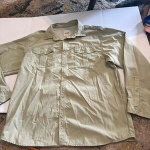Trailside Beige Long Sleeve Men’s Button Down Shirt Large EUC